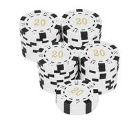 GALPADA 50pcs Abs Plastic Game Coins with Printing for Bingo Math Learning and Pirate Pretend Play Smooth Surface Chips for Counting and Game Props