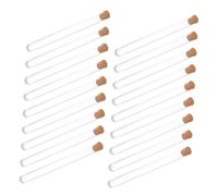 GALPADA 50pcs Clear Plastic Test Tubes with Cork Lids Storage Vials for Laboratory Use Home Decor and Party Favors for Liquids Powders and Samples