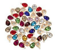 GALPADA 50Pcs Crystal Pendants for Necklace Making Teardrop Charms Mixed Colors Decorative DIY Jewelry Accessories for Bracelets and Necklaces