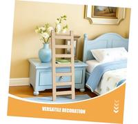 GALPADA 50pcs Dollhouse Tiny Staircase Small Ladder Decor Mini Dollhouse Decor Wood Bed Ladder Fairy Garden Mini Garden Craft Fairy Model Khaki