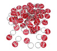 GALPADA 50pcs Metal Tags Red Background Key Tags for Queue Management in Coat Rooms Restaurants Pools Lockers Retail Use