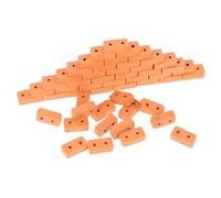GALPADA 50pcs Miniature DIY Bricks for Table Layout and Architectural Models Red Simulated Brick Tiles with Safe Polished Edges for Creative Playhouse Building and Garden Decoration