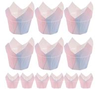 GALPADA 50pcs Tulip Paper Cupcake Liners Baking Cups Decorative Muffin Cases for Cupcakes and Candies Easy to Store and Carry for Birthday Party and Holiday