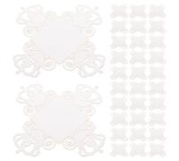GALPADA 50Pcs White Decorative Chocolate Packaging Boxes with Hollow Lace Design for Wedding Candy, Party Table Centerpieces, and Chocolate Wrapping