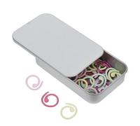 GALPADA 51pcs Spiral Metal Colorful Knitting Stitch Markers with Storage Box - Removable Crochet Ring Locking Clips for Socks Sweaters DIY Craft Accessories