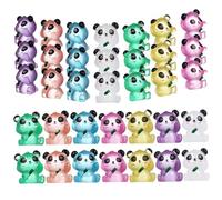 GALPADA 56pcs Glow Dark Mini Panda Figurines Sturdy Resin Tiny Animal Ornaments for Garden Home Party and Desktop Decoration for DIY Creative Displays