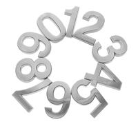 GALPADA 5Cm 3D Silver Grey Door Number Stickers Self-Adhesive 10Pcs for Apartment Home Office Hotel Address and Mailbox Use