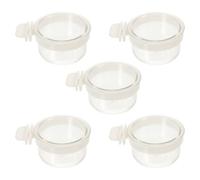 GALPADA 5pcs Acrylic Parrot Feeders Bird Food Bowls with Reasonable Capacity Suitable for Parrots and Birds Can Be Hung in The Cage for Convenient Feeding