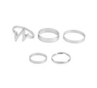 GALPADA 5pcs Alloy Knuckle Rings Set for Women, Simple Silver Stackable Joint Rings, Fashionable and Creative Design, for Wedding Ceremony and Friends Gathering