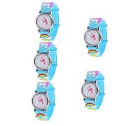 GALPADA 5pcs Boy Girl Silicone Unicorn Watch Cute Cartoon Design Easy Read for Boys Girls for Birthdays Back to School Lightweight Fun Boy Girl Wristwatch Lake