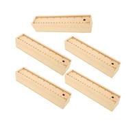 GALPADA 5pcs Compact Wooden Pencil Case with Slide Out Lid and Built in Measuring Ruler Stationery Holder for Adults School Office and DIY Projects