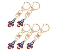 GALPADA 5pcs Creative Alloy Rocket Keychains Key Rings Set with Fashion Design and Practical Everyday Use Bag Decoration Accessories