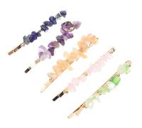 GALPADA 5pcs Crystal Hair Clips Barrette with Natural Stone and Alloy Material Assorted Colour Hair Pins for Women and Match Different Outfits for Theme and Birthday Parties
