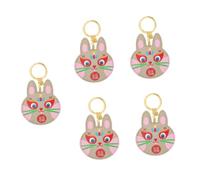 GALPADA 5pcs Cute Design Key Chain and Access Control Card Sleeve Adorable Multi-Purpose Pendant for Keys Bags and Access Cards for Couples and Giving