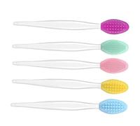 GALPADA 5pcs Double Sided Lip Scrub Brush Silicone Exfoliating Lip Tools for Gentle and Intense Care for Home Use Gifting Lemon Royal