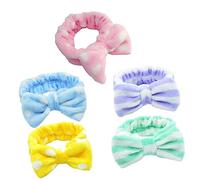 GALPADA 5Pcs Fleece Hair Bands Elastic Makeup Headbands for Women Face Washing Stretchy Comfortable Headwraps for Daily Use and Yoga