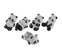 GALPADA 5pcs Glow in Dark Mini Resin Panda Figurines Tiny Miniature Garden Statues for Outdoor Micro Landscape Bonsai Decoration