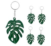 GALPADA 5pcs Hollow Turtle Leaf Keychain Nordic Natural Style DIY Pendant Accessories for Purse Backpack Car Keys Hawaiian Tropical Party