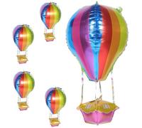 GALPADA 5pcs Hot Air Balloon Decorations Safe Aluminum Film Balloons for Birthday Wedding Party Elegant for Celebrations for Birthday Themes