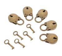 GALPADA 5pcs Mini Vintage Bear Head Padlocks with Keys Alloy Small Padlock for Privacy Protection and Lightweight Use on Luggage, Storage Boxes, Jewelry, and Diaries