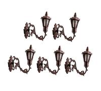 GALPADA 5pcs Miniature Wall Lamp Models for Sand Table Decorative Lighting Compact DIY Tiny Wall Lamps in Antique Bronze with White Light Easy to Install for Mini House and Moss Landscape