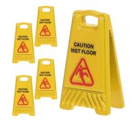 GALPADA 5pcs Miniature Wet Floor Warning Signs: Realistic Dollhouse Accessories & Safety Caution Decor for Role Play, Model Scenes & Educational Toys