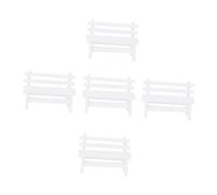 GALPADA 5pcs Miniature Wooden Bench for Miniature House Garden Decoration Desktop Ornament Photography Prop