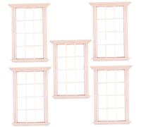 GALPADA 5pcs Miniature Wooden House Windows Simple Chic Decor Props for Dollhouse Realistic Mini Furniture Accessories Educational DIY for Creativity Development