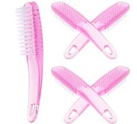 GALPADA 5pcs Nail Duster Brush Pedicure Brush Plastic Pink Curved Handle Suitable for Nail Cleaning and Art