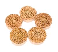 GALPADA 5pcs Natural Rattan Wall Hooks Decorative Hanging Organizers for Living Room Bedroom Entryway Indoor Outdoor Use Rustic Wall Mount Coat Rack