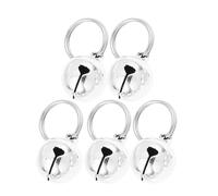 GALPADA 5pcs Open Copper PET Bells for Cats Dogs and Keychains | Quick Attachment, Stainless Steel Metal Finish, Jewelry Making and Christmas Use, Helps Locate Pets by Sound