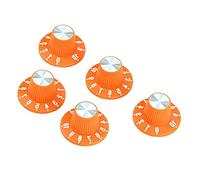 GALPADA 5pcs Orange Plastic Guitar Volume Knobs White Numbers, High Neck Potentiometer Caps for Electric and Bass Guitar, Practical Instrument Control Accessories
