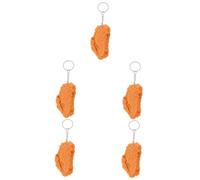 GALPADA 5pcs Realistic Fried Chicken Keychain Imitation Food Pendant for Bags Fun Keyring Accessory for Keys and Backpacks Creative Novelty Decor