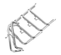 GALPADA 5pcs Square Purse Frames in Silver Iron with Delicate Design, Rust Resistant Clutch Hardware Accessories for DIY Crafts and Handbag Making