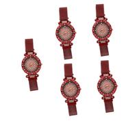 GALPADA 5pcs Stylish Women Diamond Watch Casual Wrist Watch for Women Bracelet Lady for Daily Use Parties School