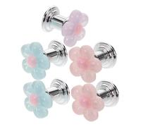 GALPADA 5pcs Toilet Tank Dual Flush Button Pusher with Flower Design for Long Nails Creative Flush Handle Protector Multi-Pack for Bathroom Manicure Nail Care