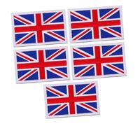 GALPADA 5pcs UK Flag Embroidered Patches Handmade DIY Sew Badge for Clothes Hats Backpacks Union Jack Hook and Loop Fastener Appliques for Creative Decoration