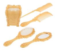 GALPADA 5pcs Vintage Hair Brush Set with Decorative Holder Comb for Easy Styling present for Makeup Lovers for Desktop Vanity Use Elegant Design