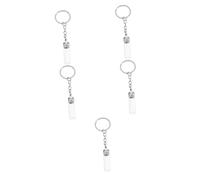 GALPADA 5pcs Wallet Keychain Tiny Backpack Keychain Transparent Bottle Pendant Keyring for Essential Oils Perfume Liquid Storage Aesthetic Key Hanging Decoration