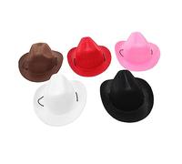 GALPADA 5Pcs Wear Resistant Decorative Hats for Dogs Cats Adorable Multi Function Pet Accessories for Festivals Parties Charming Cowboy Style for Cats Dogs Random Colors Random Color