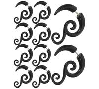 GALPADA 6 Pairs Punk Spiral Acrylic Fake Ear Gauges for Women Asymmetrical Snail Earrings Gothic Faux Plugs Unique Spiral Design Artistic Detailing Christmas Festival Party Accessories