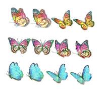 GALPADA 6 Pairs Rainbow Magnetic Butterfly Stickers Collision Screen Window Decals DIY Decorative Clings for and Screens Easy Install Non Adhesive Repair Decals for Parties and Festivals
