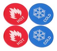 GALPADA 6 Pairs Self-adhesive Hot and Cold Water Indicator Stickers for Shower and Walls, Acrylic Material Temperature Differentiation, Suitable for Bathroom and Business Use