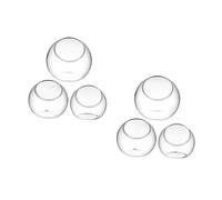 GALPADA 6 Pcs Glass Terrarium Bowls with Beveled Openings for Succulent Planters and Hydroponic Plants Desktop Decorative Vases for Home Office Display and DIY Projects