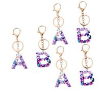 GALPADA 6 Pcs Letter Keychain Stocking Stuffers Charm Keychain The Keychain Handbag Keychain Charms Keychains for Letters Key Chain Holder Car Key Charm Novelty Acrylic