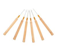 GALPADA 6 Pcs Wood Handle Hair Crochet Hooks Latch Hooks Metal Needle Dreadlocks Making Tool Reusable Salon Dreadlock Accessories Kit
