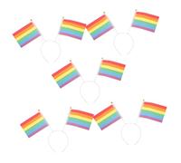 GALPADA 6-piece Rainbow Flag Headband Set for Women Girls Bulk Headbands Striped Party Decorations for Carnival Masquerade Christmas