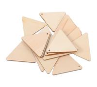 GALPADA 60mm Triangle Cutouts Wooden with Holes Unfinished 100pcs Rustic Beige Wood Pieces Easy to Stain and Adorn for Crafts Accessories for Décor and Crafting Projects