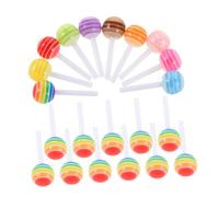 GALPADA 60pcs Resin Lollipop Charms for Nails Colorful Mini Candy Nail Art Decorations Vivid Glossy Kawaii Accessories for Women DIY Manicure Weddings Parties Proms