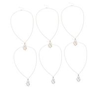 GALPADA 6pcs Adjustable Crystal Cage Necklace Holder with Metal Mesh Pendant for Women Secure Weaving Design Raw Stone Pendant Choker for DIY Jewelry Making and Valentines Gift